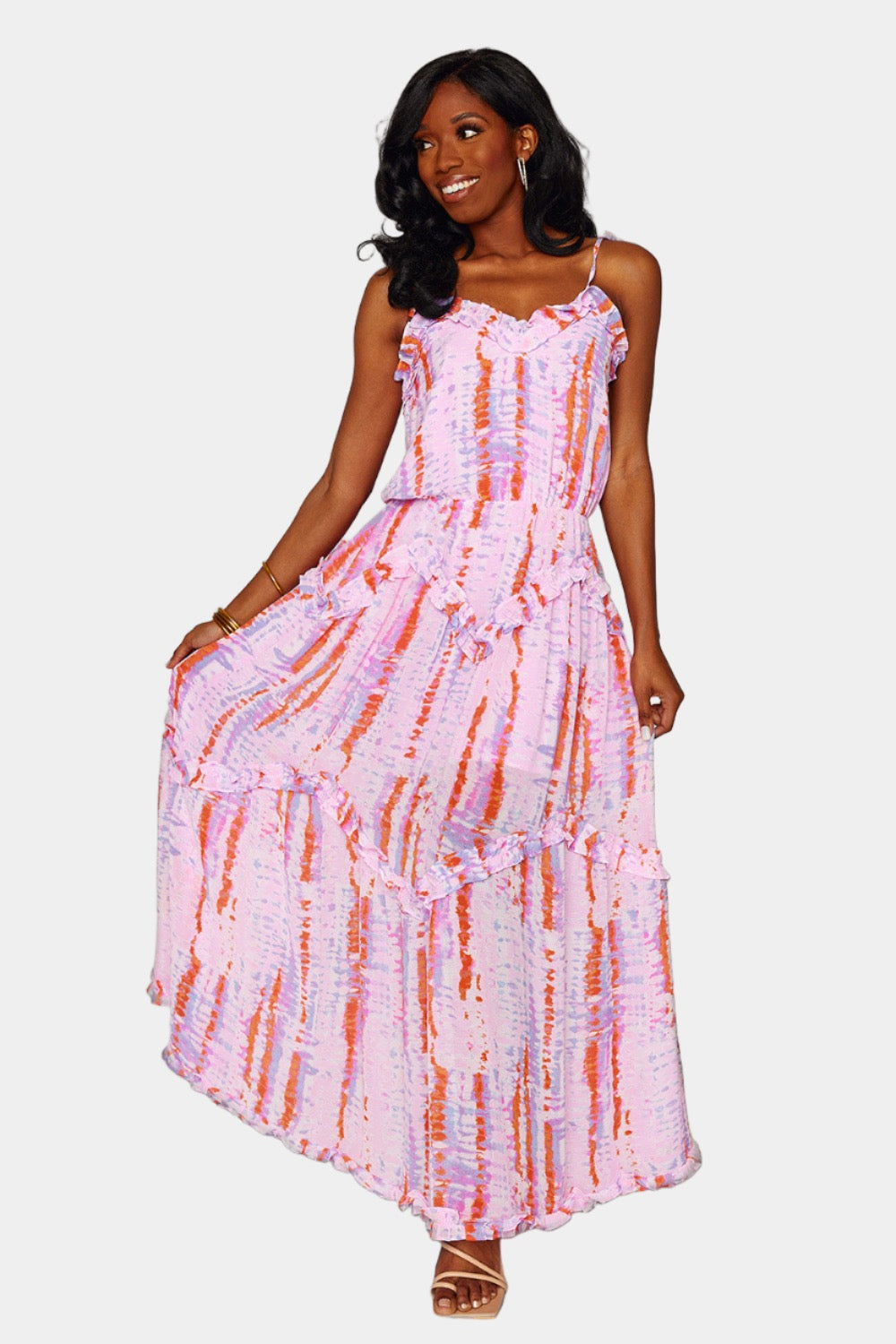 White tie shoulder maxi dress Clearance