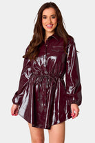 BuddyLove Ariella Button Up Mini Dress - Ruby