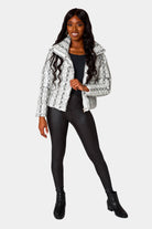 BuddyLove Addison Puffer Jacket - White Snake