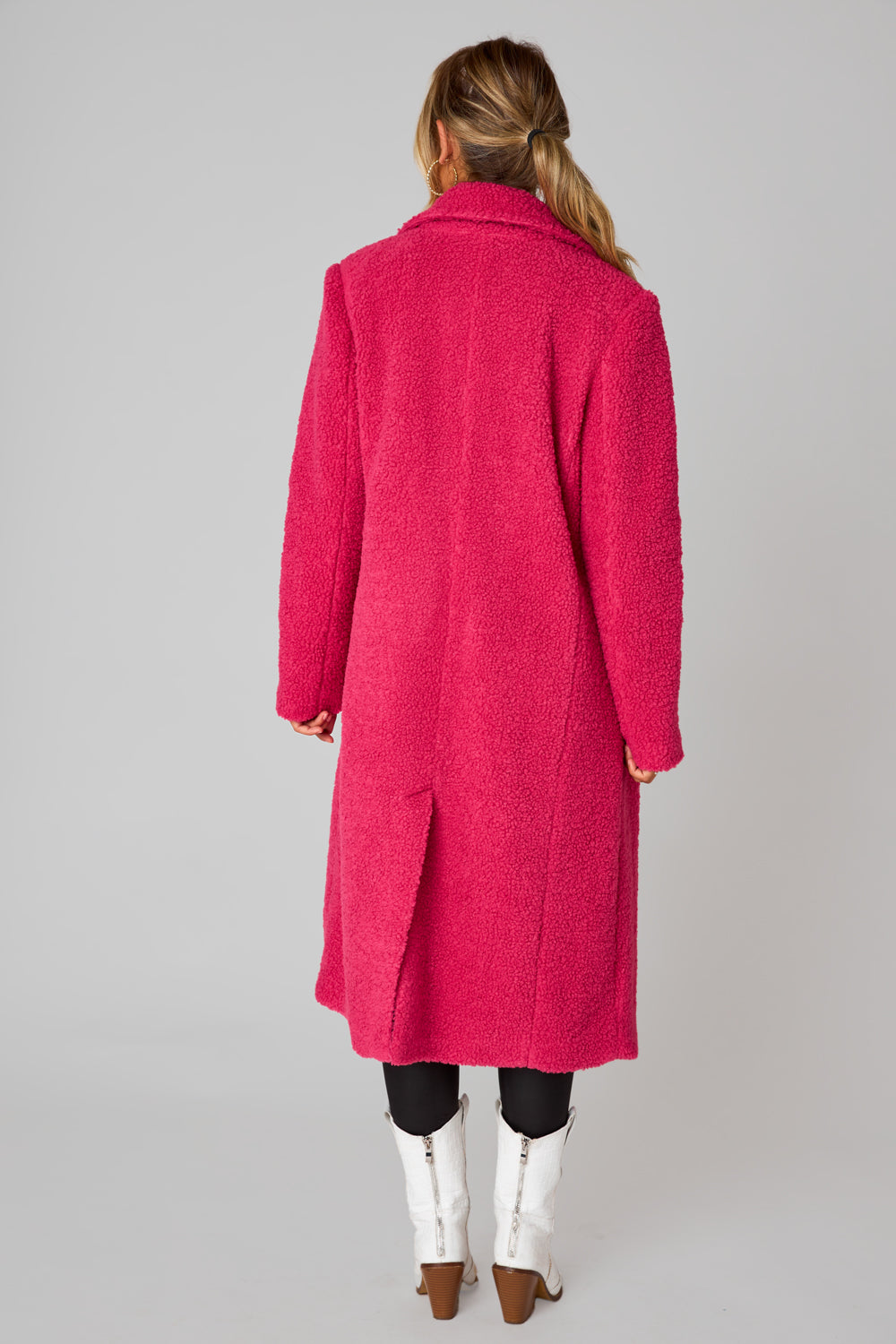 BuddyLove Noella Faux Fur Jacket - Hot Pink - L / Pink / Solids