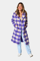 BuddyLove Bear Oversized Teddy Faux Fur Coat - Violet