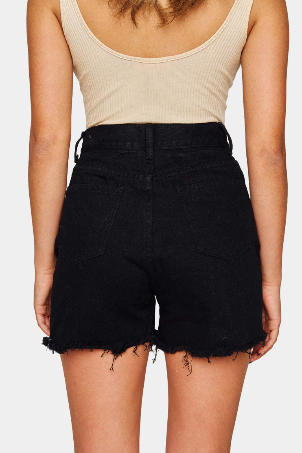 BuddyLove Elvis Crystal Fringe Denim Shorts - Black