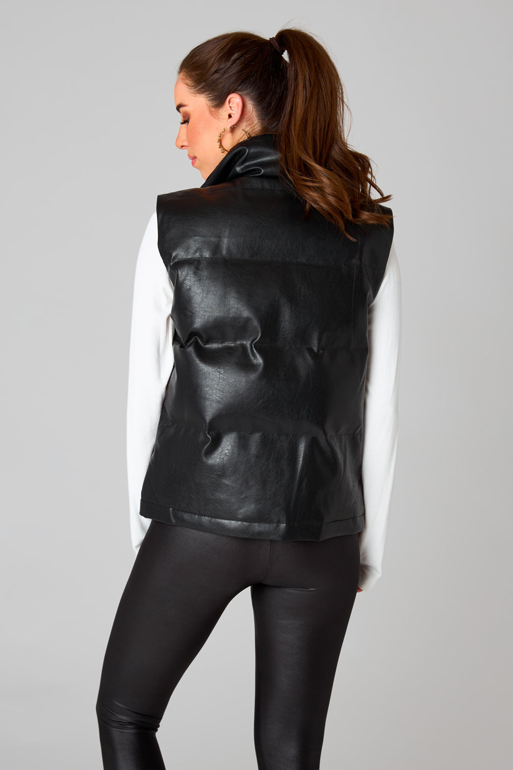 Vegan Leather Cut-Out Vest