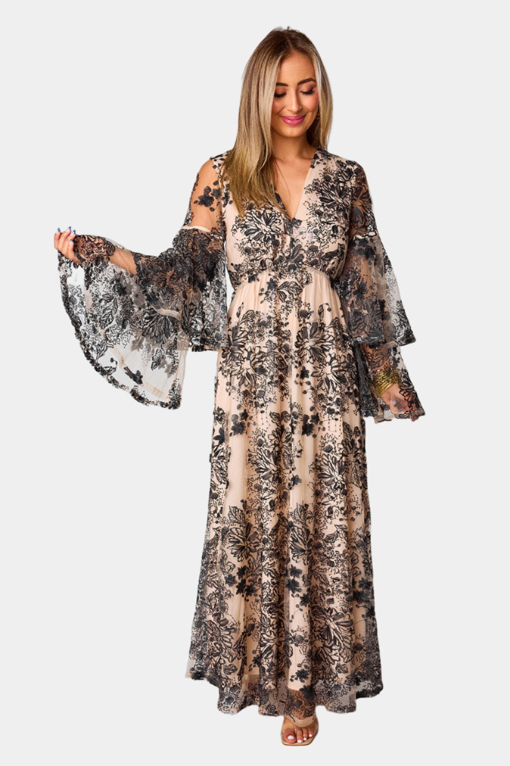 BuddyLove Colette Long Sleeve Maxi Dress - Flamenco