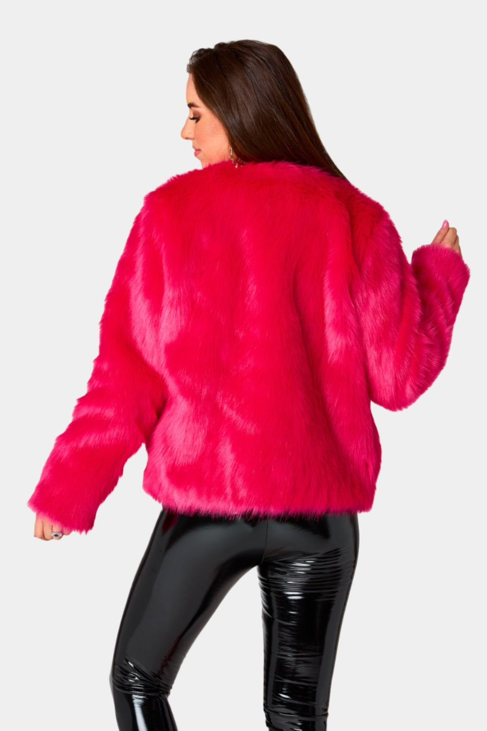 BuddyLove Baddie Faux Fur Jacket - Hot Pink