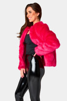 BuddyLove Baddie Faux Fur Jacket - Hot Pink