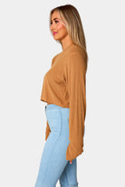 BuddyLove Frannie Long Sleeve Crop Top - Fawn