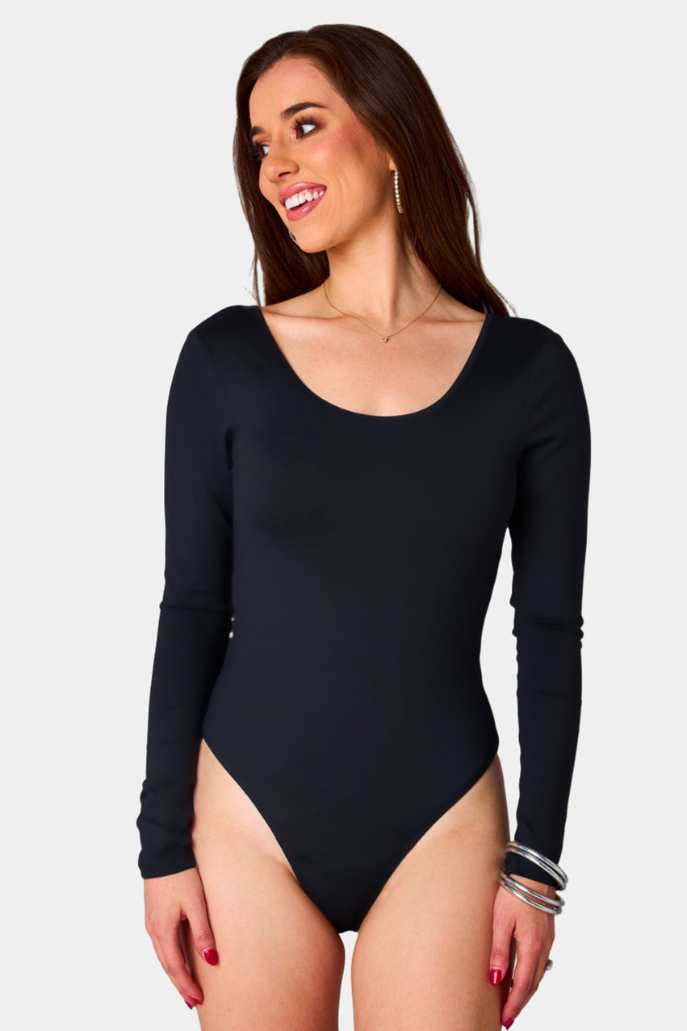 BuddyLove Benny Long Sleeve Scoop Neck Bodysuit - Panther