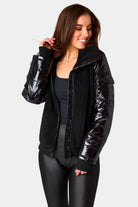 BuddyLove Brody Sherpa Jacket with Patent Sleeves -Black