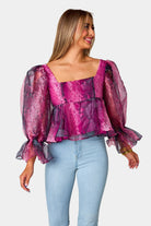 BuddyLove Pammie Puff Sleeve Peplum Top - Jafaar