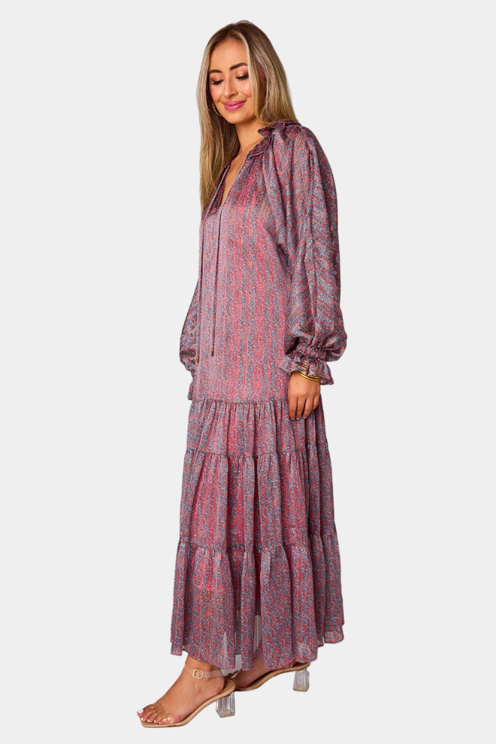 BuddyLove Greta Long Sleeve Maxi Dress - Forget Me Not