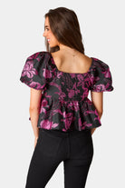 BuddyLove Blakely Peplum Short Sleeve Top - Raspberry Fizz