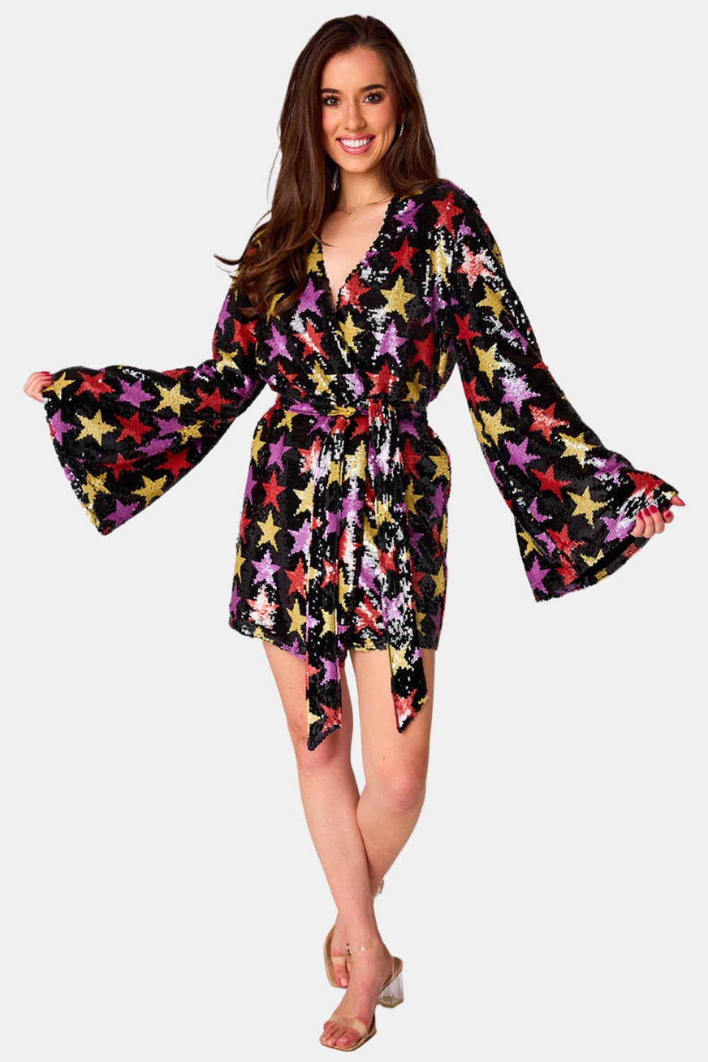 BuddyLove Lynlee Sequin Wrap Dress - Fortune Teller