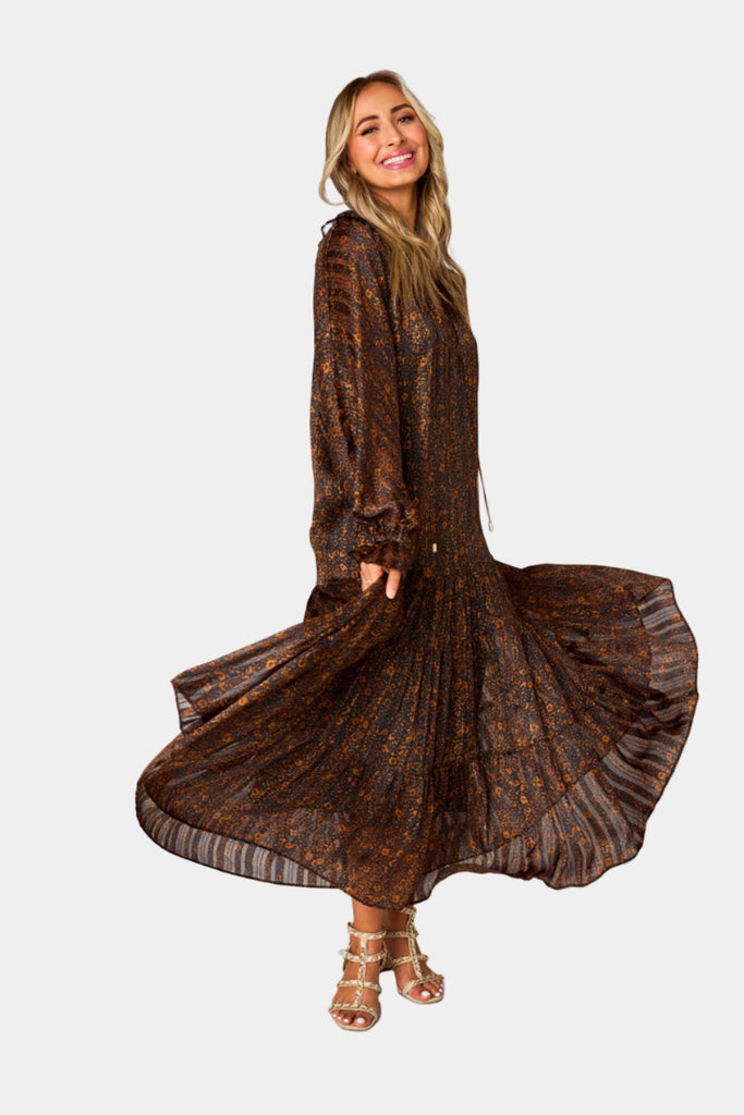 BuddyLove Greta Long Sleeve Maxi Dress - Almond