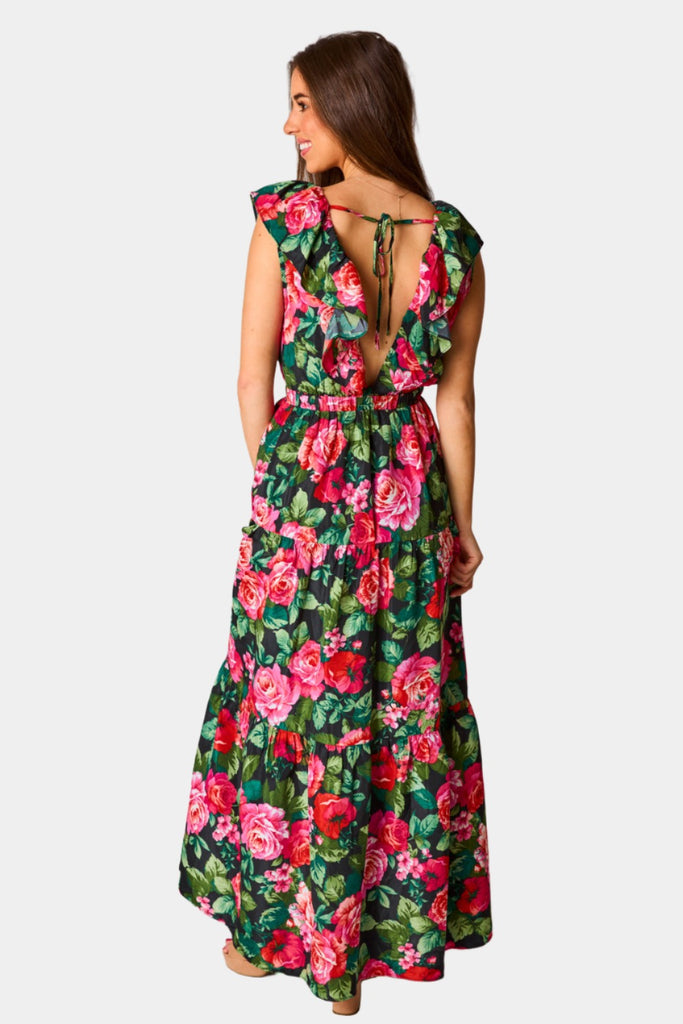 BuddyLove Crawford Ruffle Sleeve Maxi Dress - Rosa