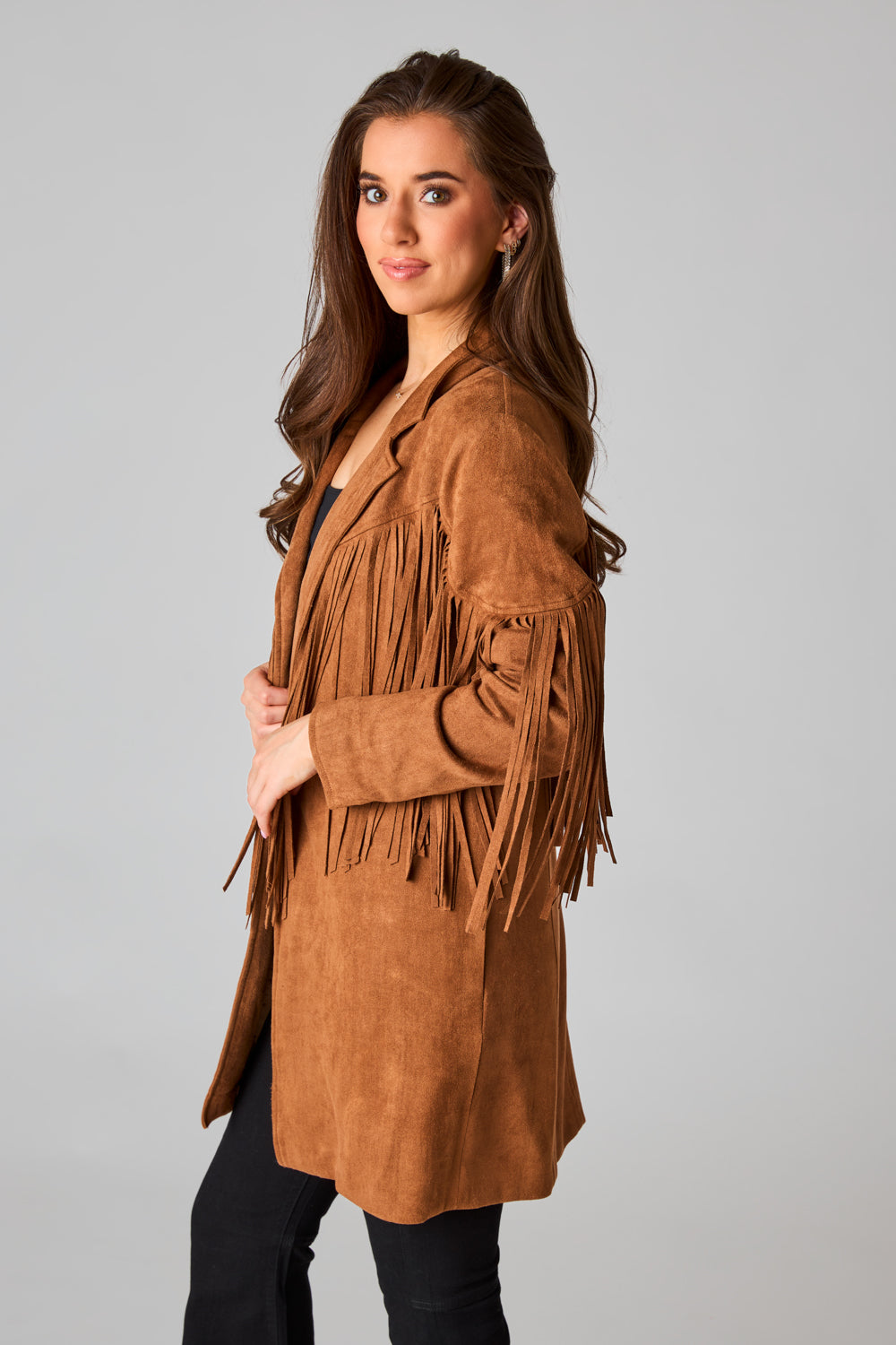 BuddyLove Dutton Fringe Suede Jacket - Cocoa