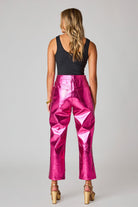 BuddyLove Travolta High-Rise Metallic Pants - Cotton Candy