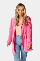 BuddyLove Heff Crushed Velvet Blazer - Double Bubble