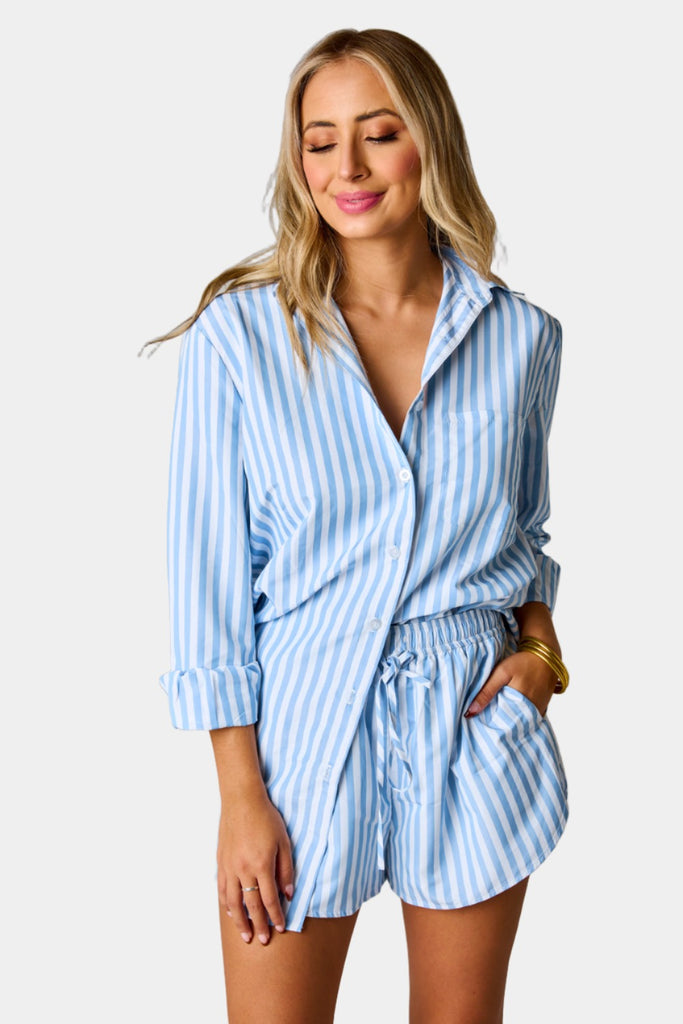 BuddyLove Ellen Outfit Set - Blue Stripe