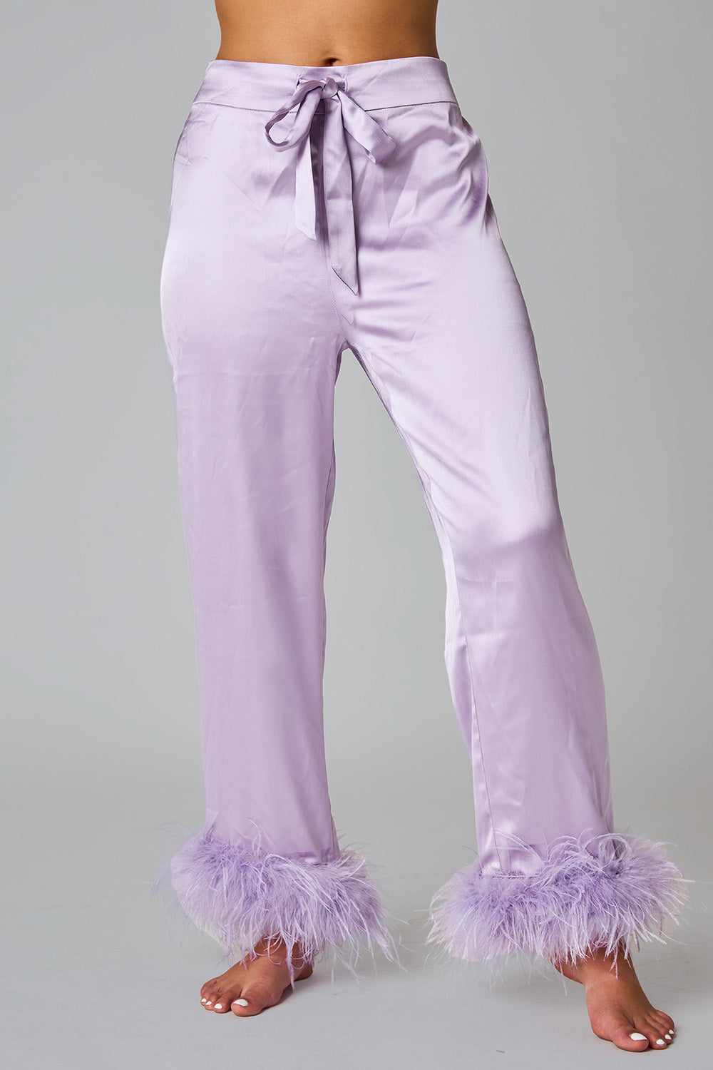 BuddyLove Danica Feather Trim Pajama Set - Lavender