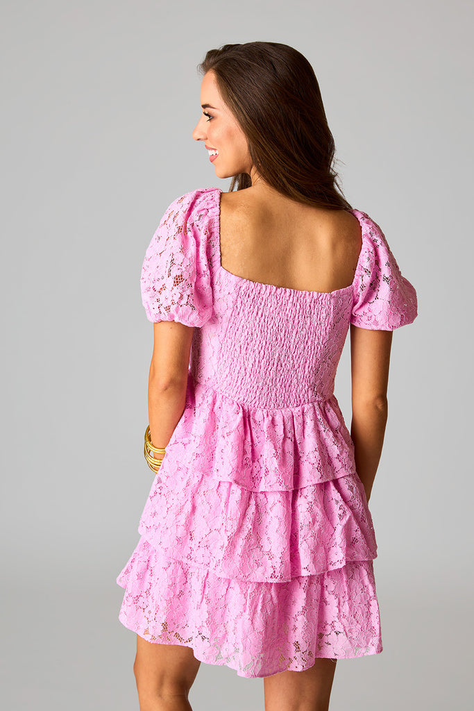 BuddyLove Conner Short Lace Dress - Frosting