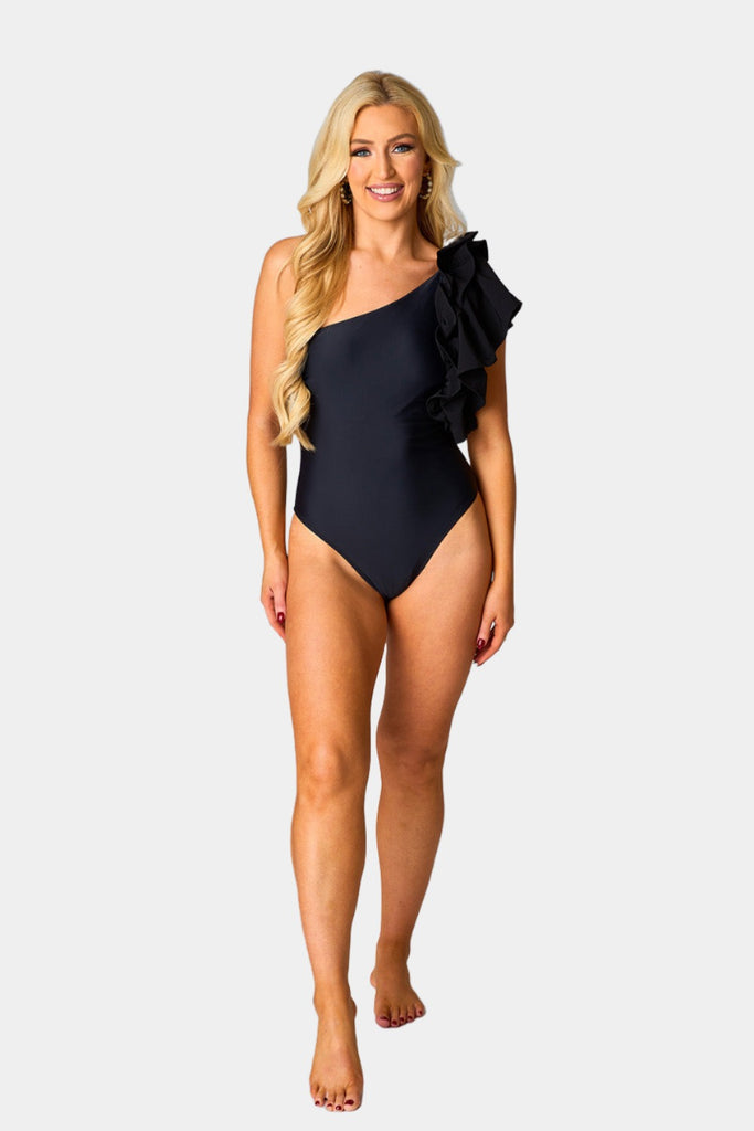 BuddyLove Ozzy One-Shoulder One-Piece Swimsuit - Black