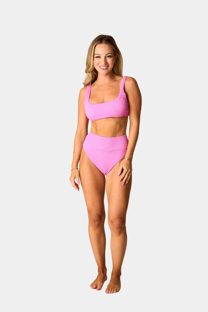 BuddyLove Ora Scoop Neck High Waisted Bikini - Pepto Pink