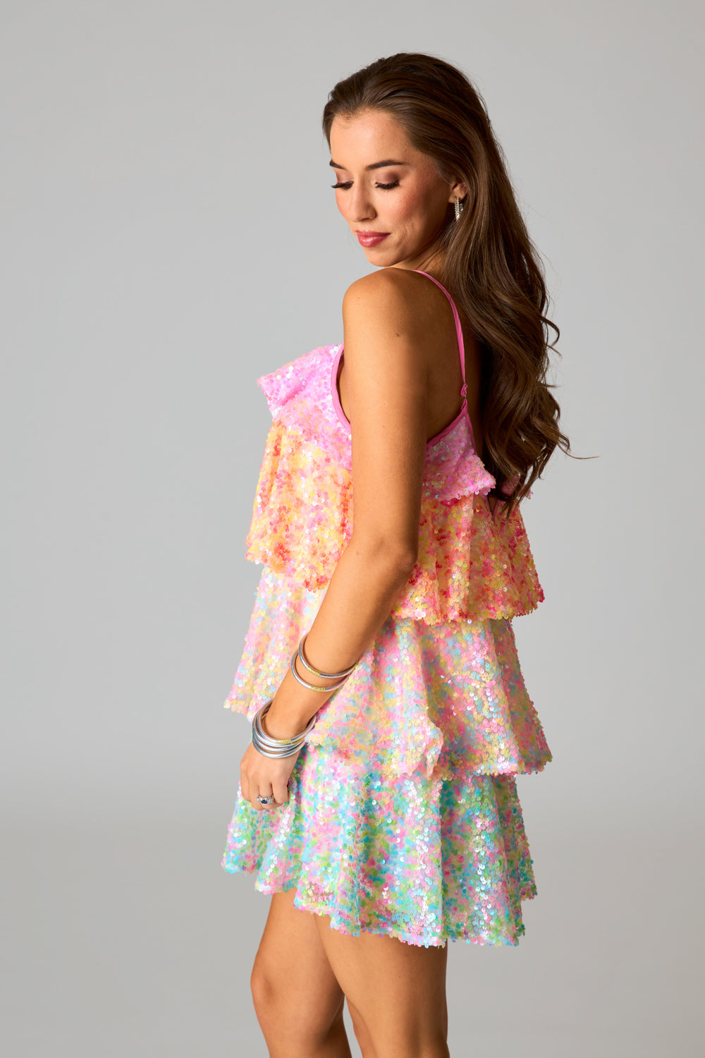 Show Me Your Mumu All Night Skort Pink Disco Sequin / L