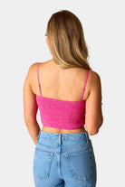 BuddyLove Petal Flower Applique Tank Top - Fuchsia