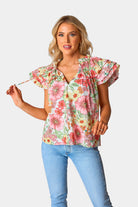 BuddyLove Carla Ruffle Eyelet Top - Whimsy