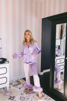 BuddyLove Danica Feather Trim Pajama Set - Lavender