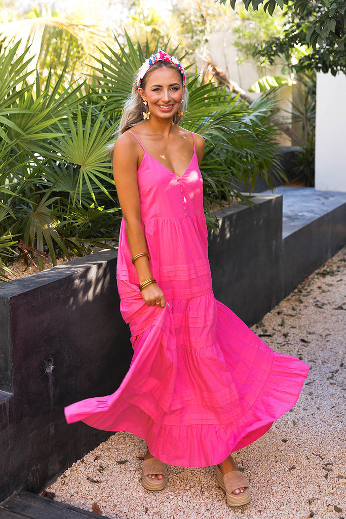 BuddyLove Jaxon Tiered Maxi Dress - Pink