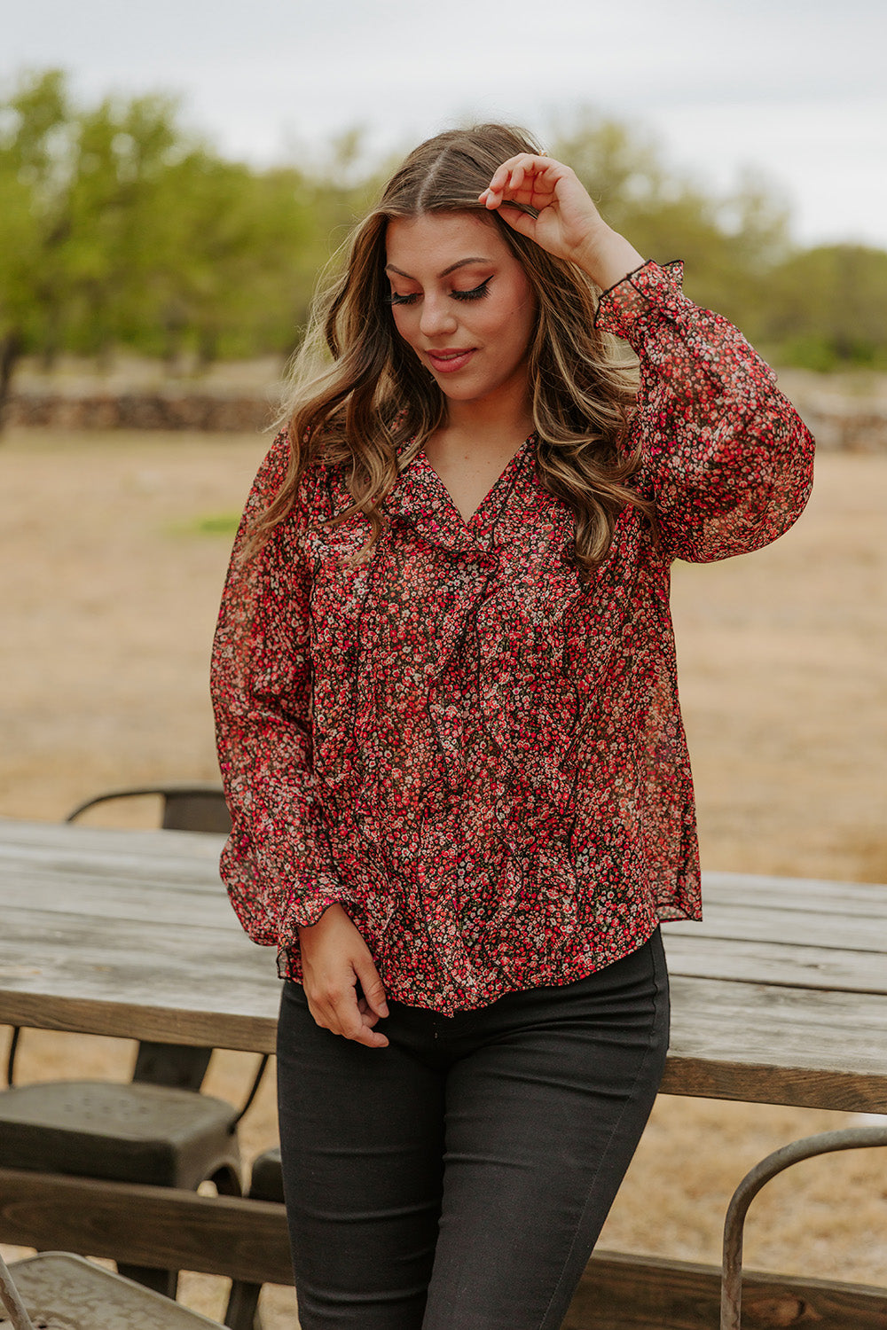 BuddyLove Lonnie Long Sleeve Blouse - Amour