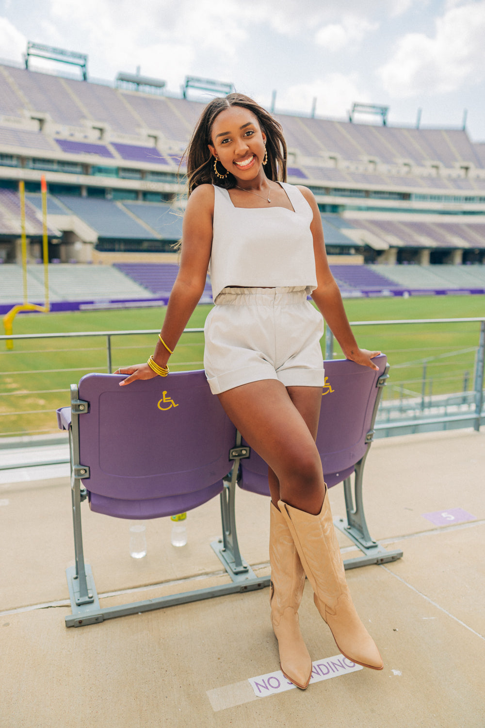 BuddyLove Manning Vegan Leather Cropped Tank Top -  White