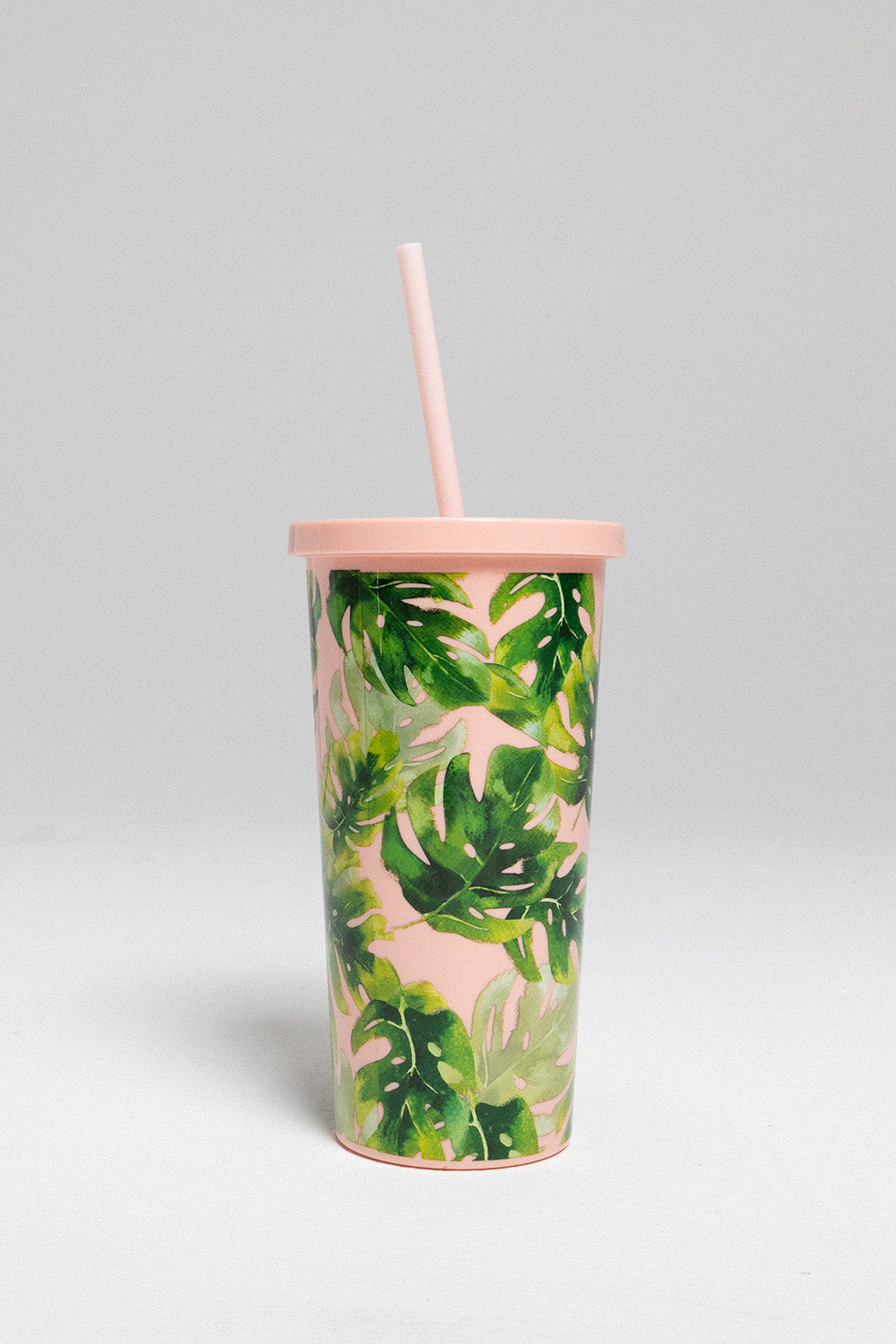 Dolly Plastic Tumbler with Straw - Pink - 24 oz