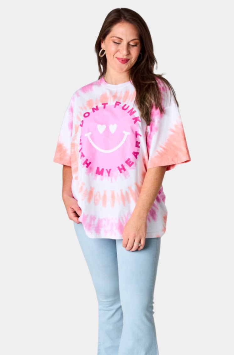 BuddyLove Tweety Oversized Tie-Dye Tee - Don't Funk With My Heart