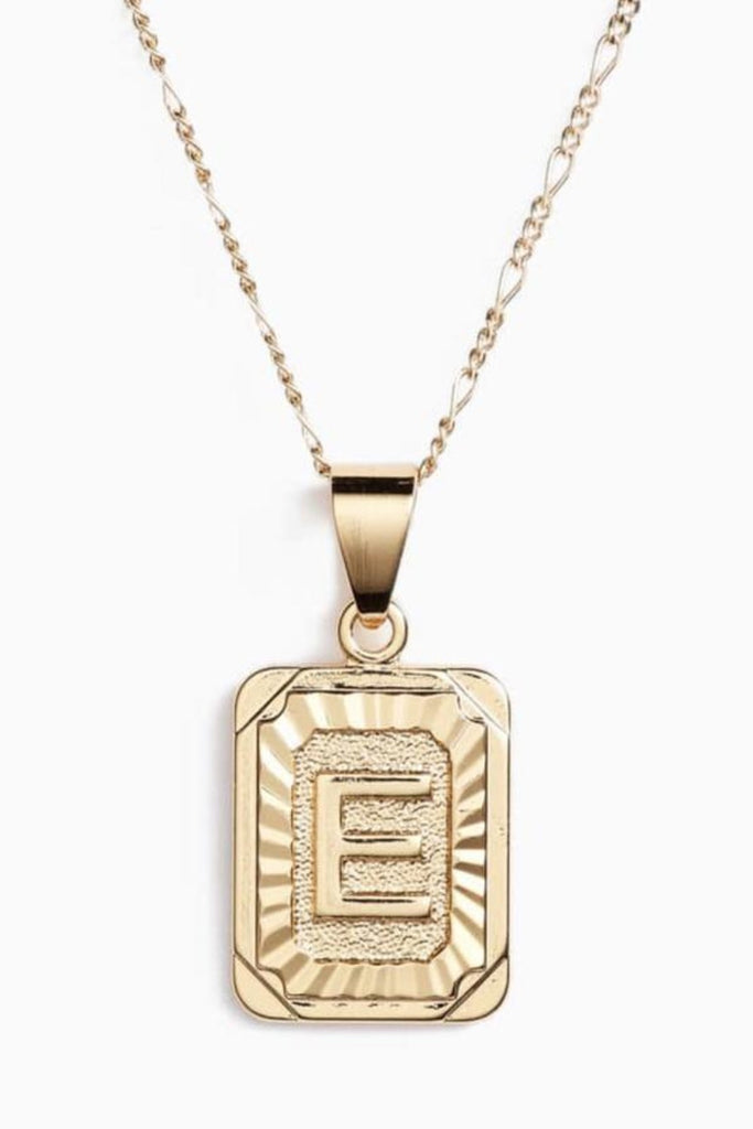 Bracha Initial Card Necklace - Gold